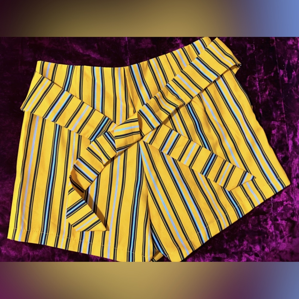 Yellow Striped Wrap Skirt